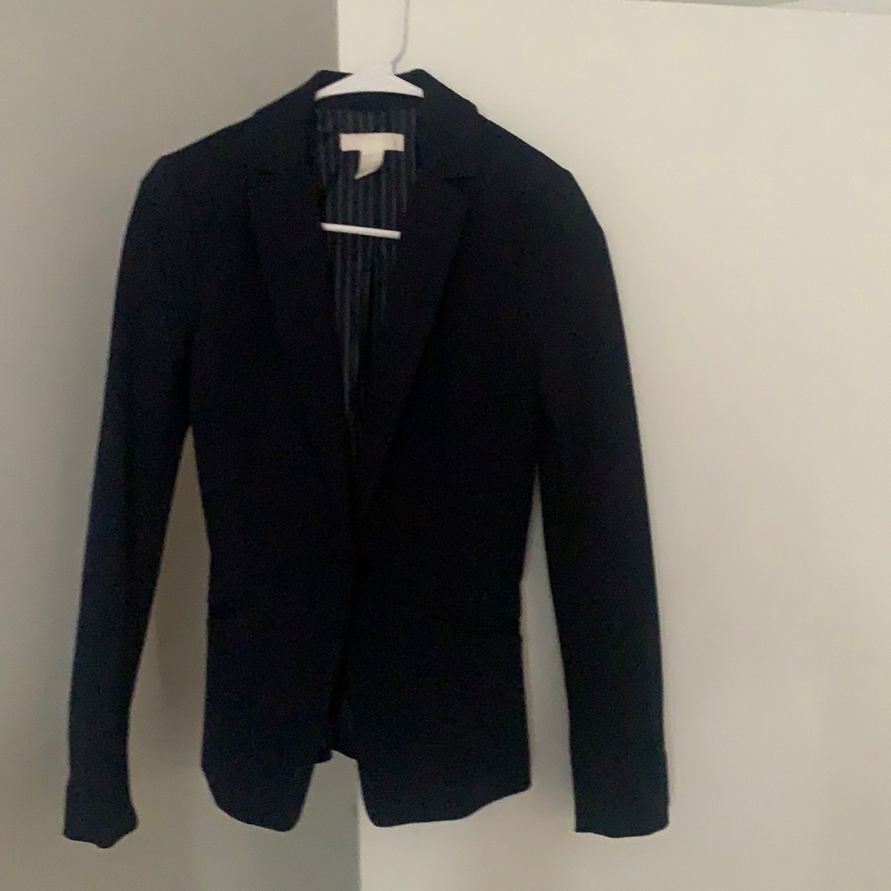 Navy blue blazer.